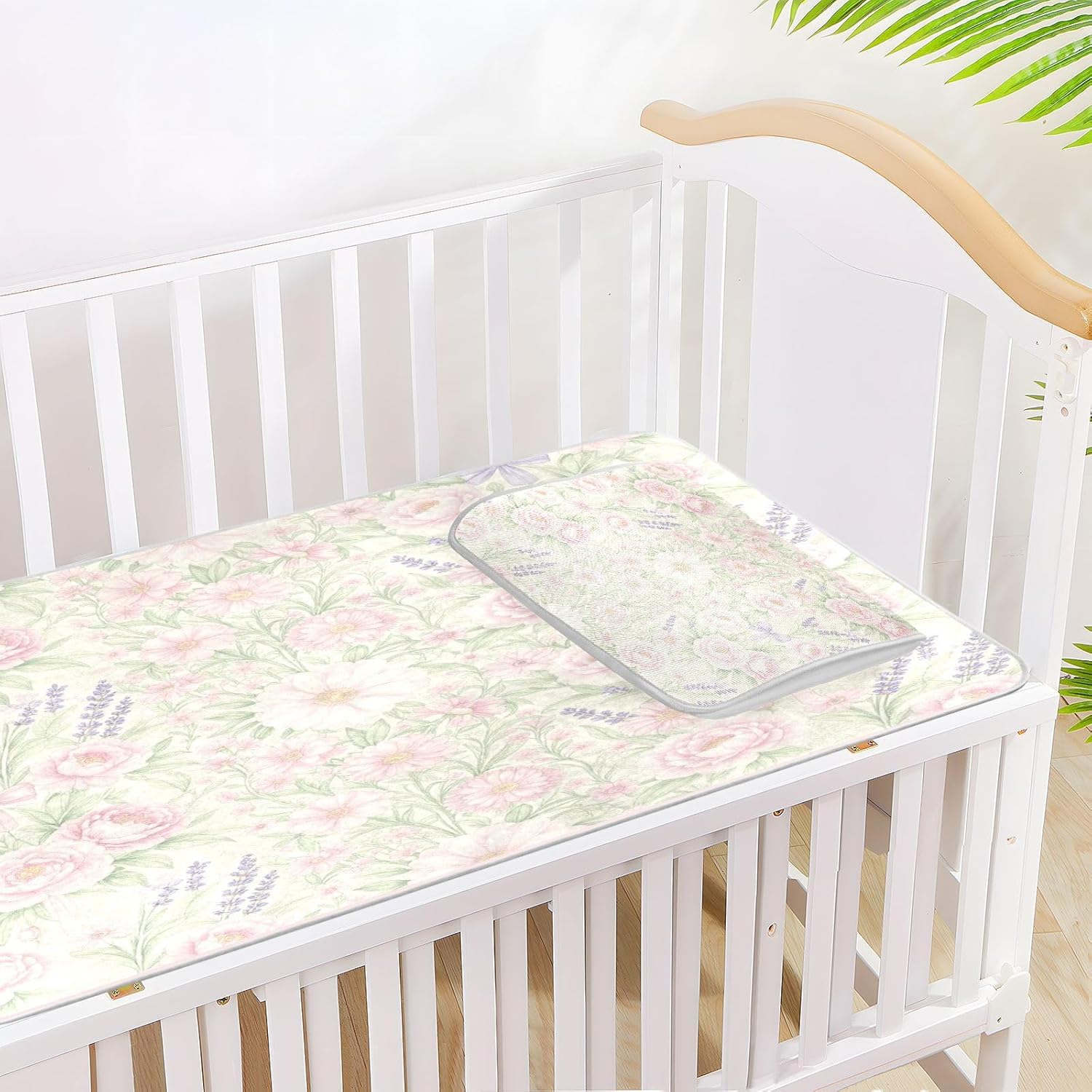 Cooling Baby Mattress Pee Training 28" x 52" Ultra Soft Pink Blushing Floral Flowers Pee Pads for Baby&Toddler
