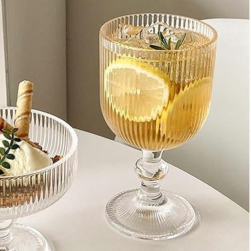 Miniatura 9 de Juego de 6 copas de vino transparentes vintage para beber vasos de vino en relieve, 13 onzas para boda, fiesta, bar, Navidad