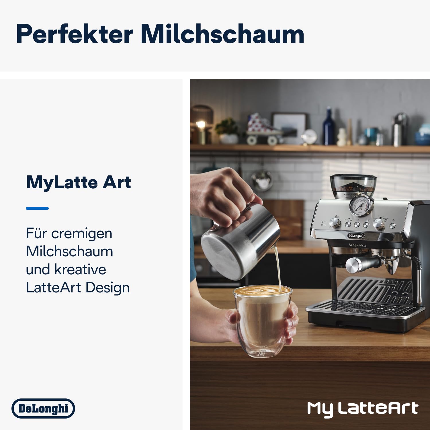 De'Longhi La Specialista Arte EC9155.MB Portafilter Machine, Espresso Machine with Grinder, 8 Grinding Levels, 15 Bar, 3 Temperatures, Milk Foam Nozzle, 1550 W, 1.7 L Tank,... – Bild 3