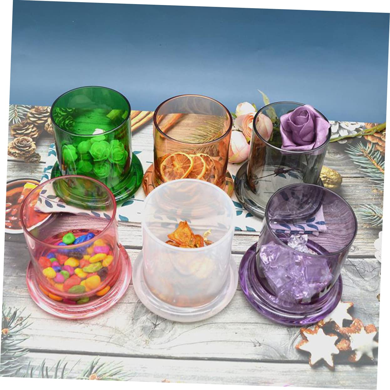 PRETYZOOM Bougeoir Coupe-Vent Verre Transparent – Support Bougie Conique Élégant Et Romantique
