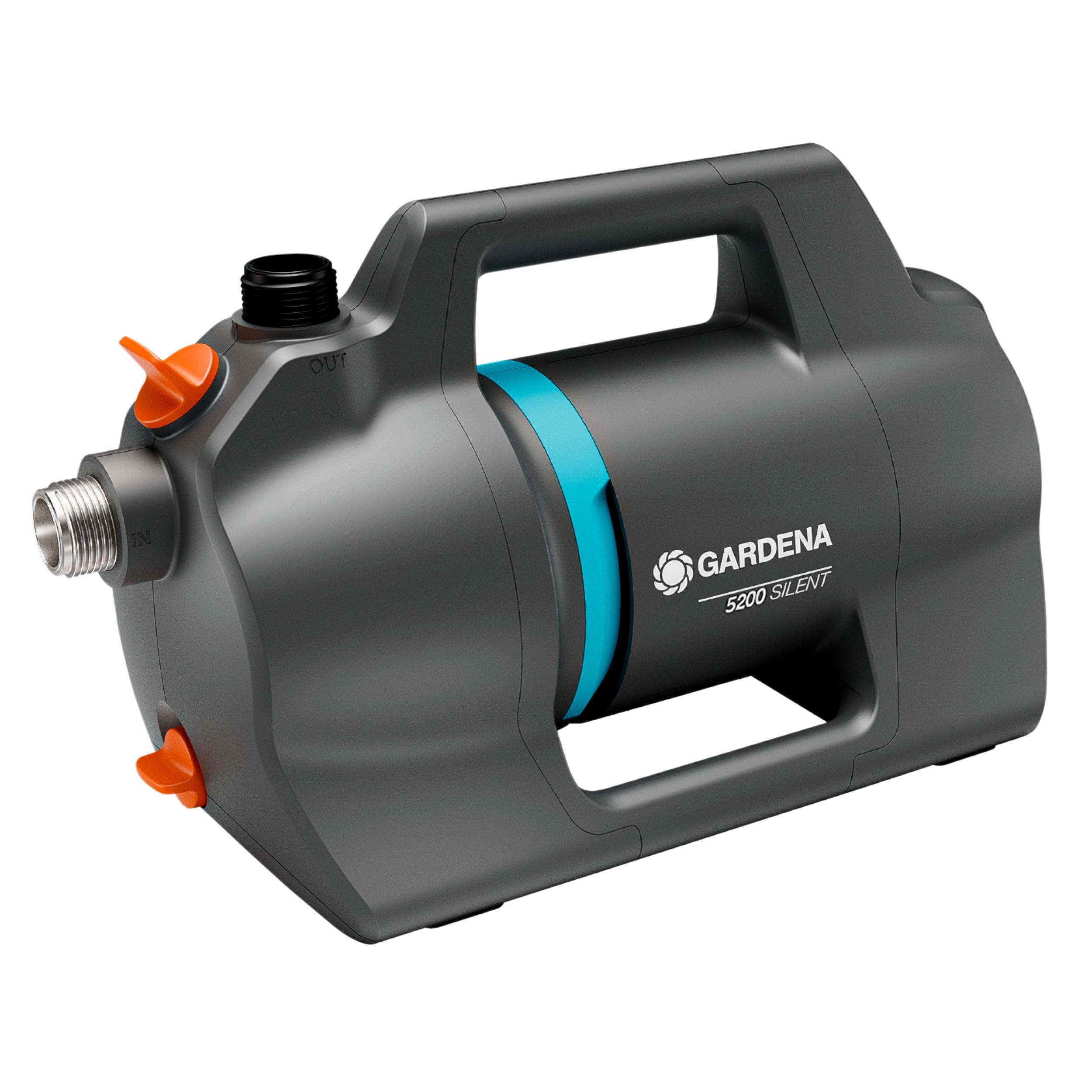 Gardena Pompa Ogrodowa 5200 Silent Pompy o 26% Większy Przepływ Przy Takim Samym Zużyciu Energii, Niski Poziom Hałasu, Wodoszczelna Obudowa Odporna na Promieniowanie UV (9084-20)