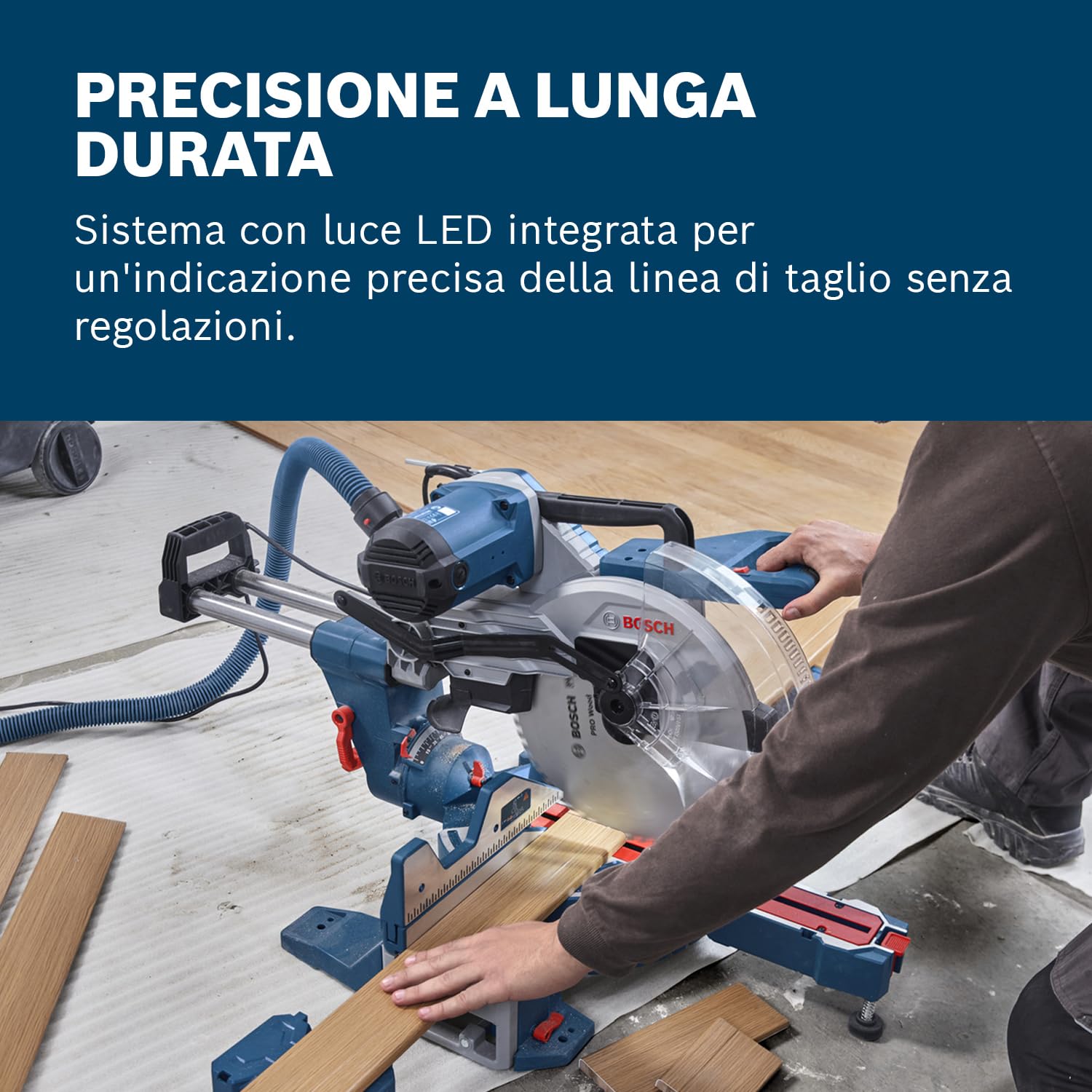 Bosch Professional Troncatrice radiale a filo GCM 340-305 D (incl. righello, morsetto, sacchetto raccoglipolvere, blocco di supporto, lama, chiave)
