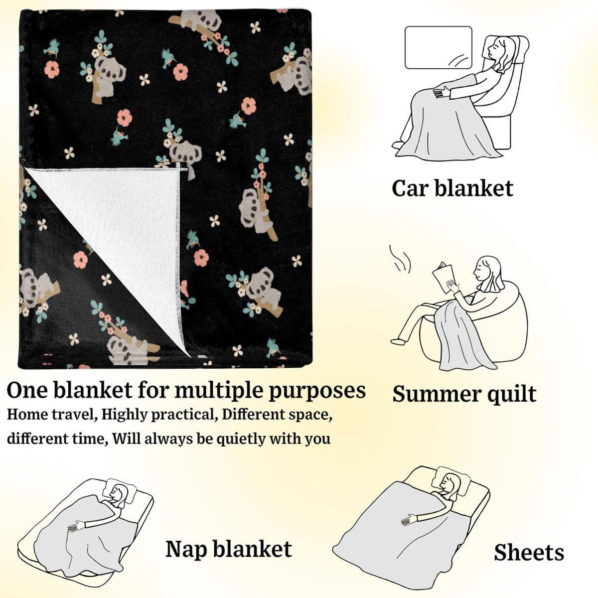 Couverture en flanelle polaire chaude et douce pour fille, garçon