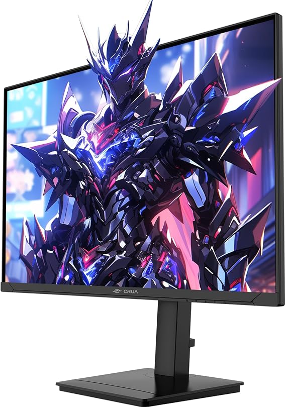 CRUA 27 Inch 360Hz QHD IPS Gaming Monitor, Height Adjustable Vertical Stand | FreeSync, 120% sRGB, RGB Lighting, Speakers, 105mm Height, 90 Pivot, 45 Swivel, HDMI 2.1, DP 1.4, Esports, Coding, Editing