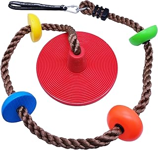 Xinlinke Tree Climbing Rope and Kids Disc Swing Seat Set Outdoor Backyard Playground Accessories