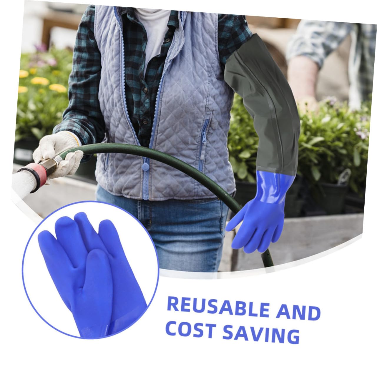 Cabilock 2pares Guantes Largos Impermeables De Goma Para Lavar Platos De Guantes De Cocina Resistentes Para Limpieza De Cocina y Cuidado De Acuarios