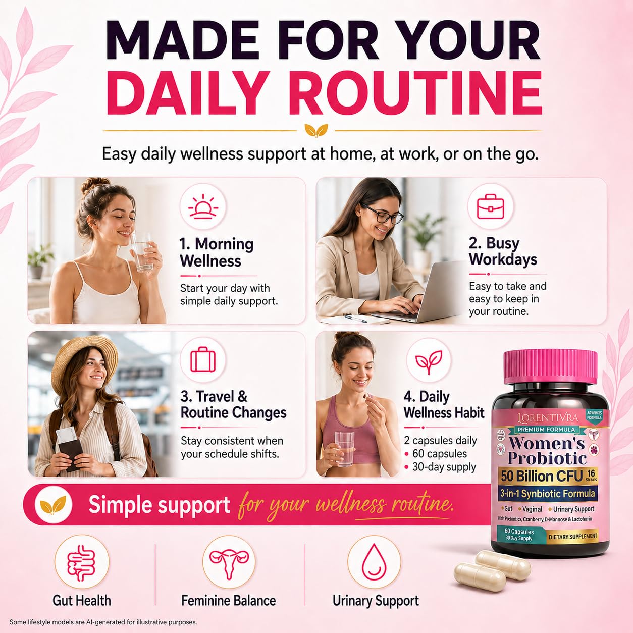 Women's Probiotics 50 Billion CFU 16 Strains, 60 Capsules — Amazon image 7