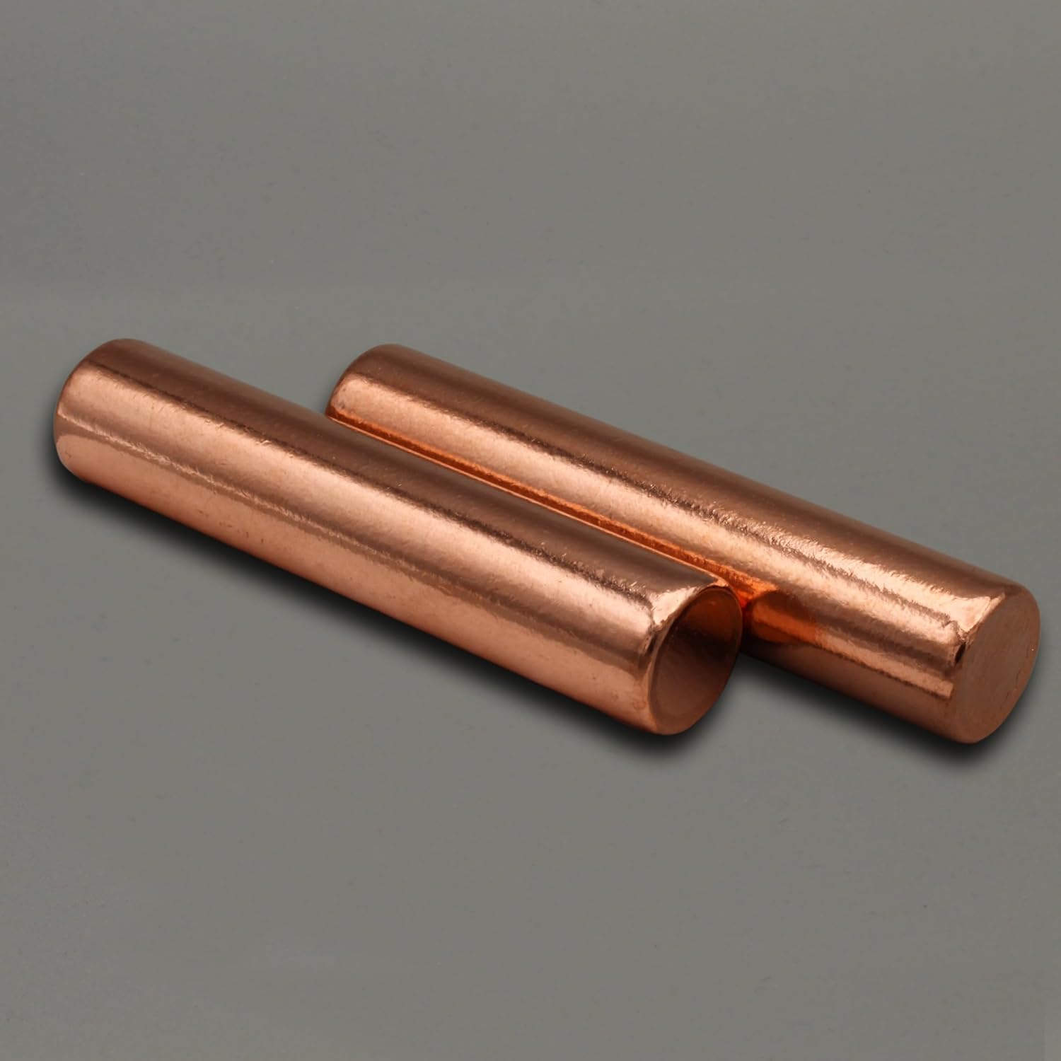 Premium Copper Round Rod Set - 2 Piece (3.63" x 0.75") - 99.9% Pure - Velvet Pouch & Authenticity Certificate Included by Mint State Gold