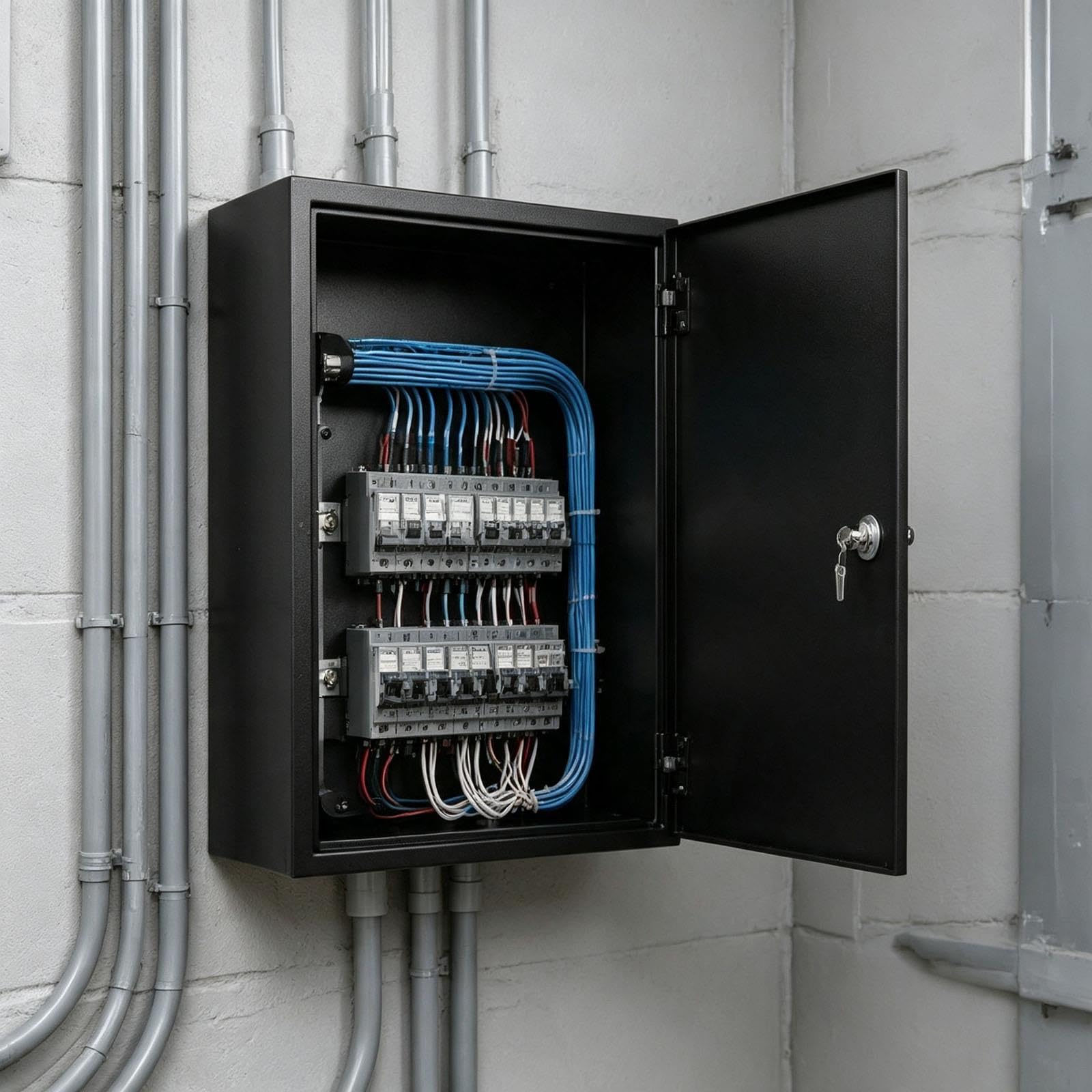 caja electrica exterior Caja Eléctrica Para Exteriores, Caja Para Exteriores Resistente A La Intemperie Con Bisagras, Cofre De Conexiones, Cofre De Control(T 1 mm,W H D 30 x 30 x 15 cm)