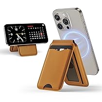 LULULOOK Portafoglio con Mag-fe, (in Vera Pelle US) Tocco di Classe, 65g Ultra-Leggera e Sottile, Forza di Adattamento con Supporto, Porta Carte Wallet (Marrone Scuro) (Marrone)