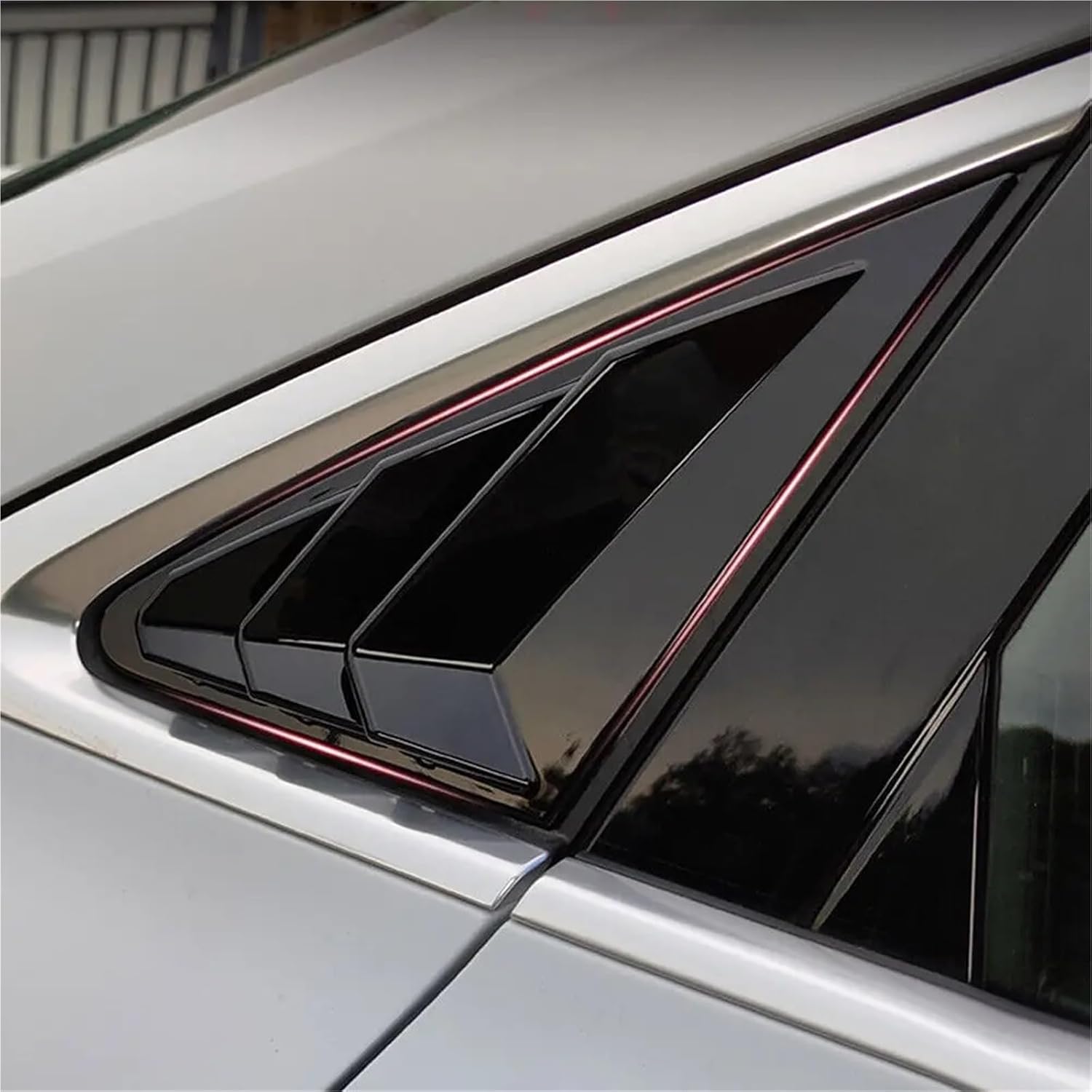Compatible for Audi A3 Sedan 2014-2020 Car Rear Louver Window Side Shutter Cover Trim Sticker Vent Scoop ABS Carbon Fiber Auto Accessories(Black)