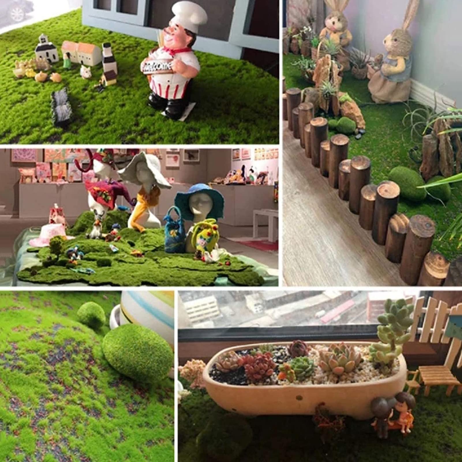 Moos Büro Künstliche Pflanze Rasen Moos Lichen Kunstrasen Wand für Hochzeit Festival Garten Mikro Landschaft Dekoration (Color : D, Size : 100x100cm/39.37x39.37in)