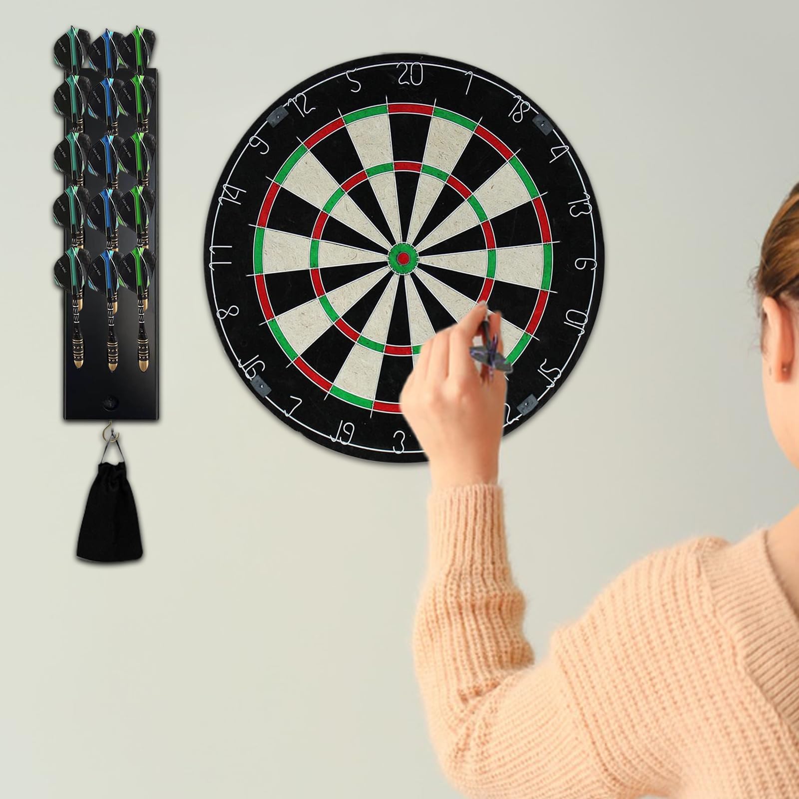 2 Pièces Support De Fléchettes Support en Bois pour 15 Fléchettes