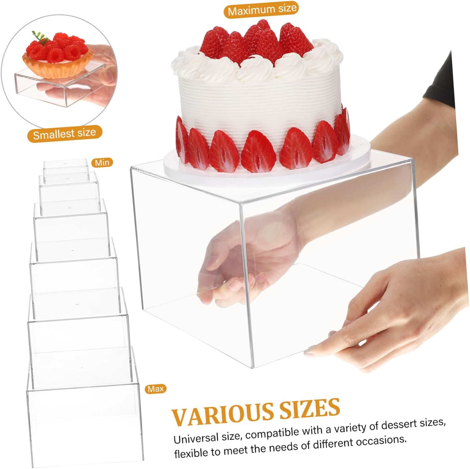 1 Set Acrylic Cake Display Holders Buffet Risers and Stands for Dessert Table Lightweight and Easy to Clean for Parties Home Events Tea Gatherings