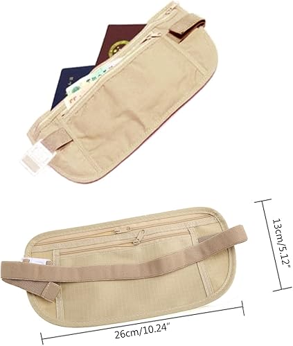 Miniatura 4 de Cinturón de dinero mejorado para viajes, bolsa de seguridad RFID oculta antirrobo para pasaporte, cangurera para hombres y mujeres, regalo de
