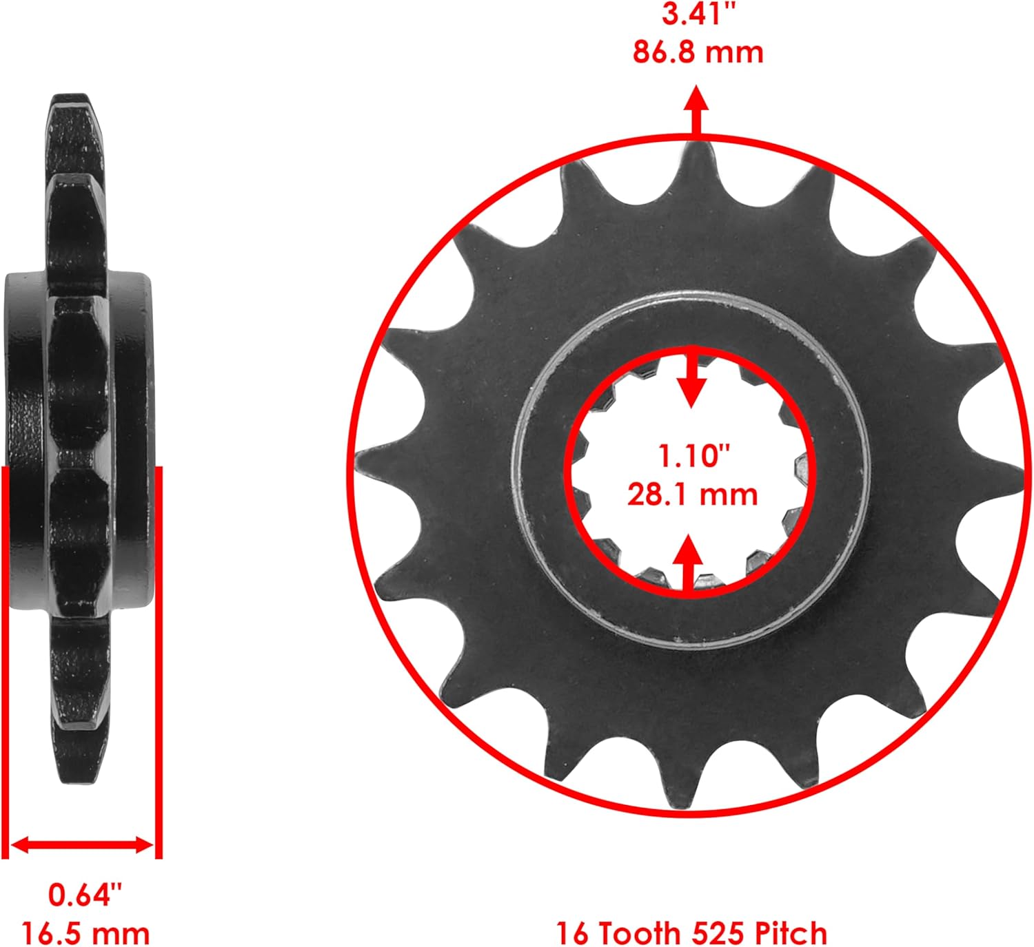 Caltric Drive Chain and Sprockets Kit Compatible with Honda CBR600F4 CBR600 F4 1999 2000