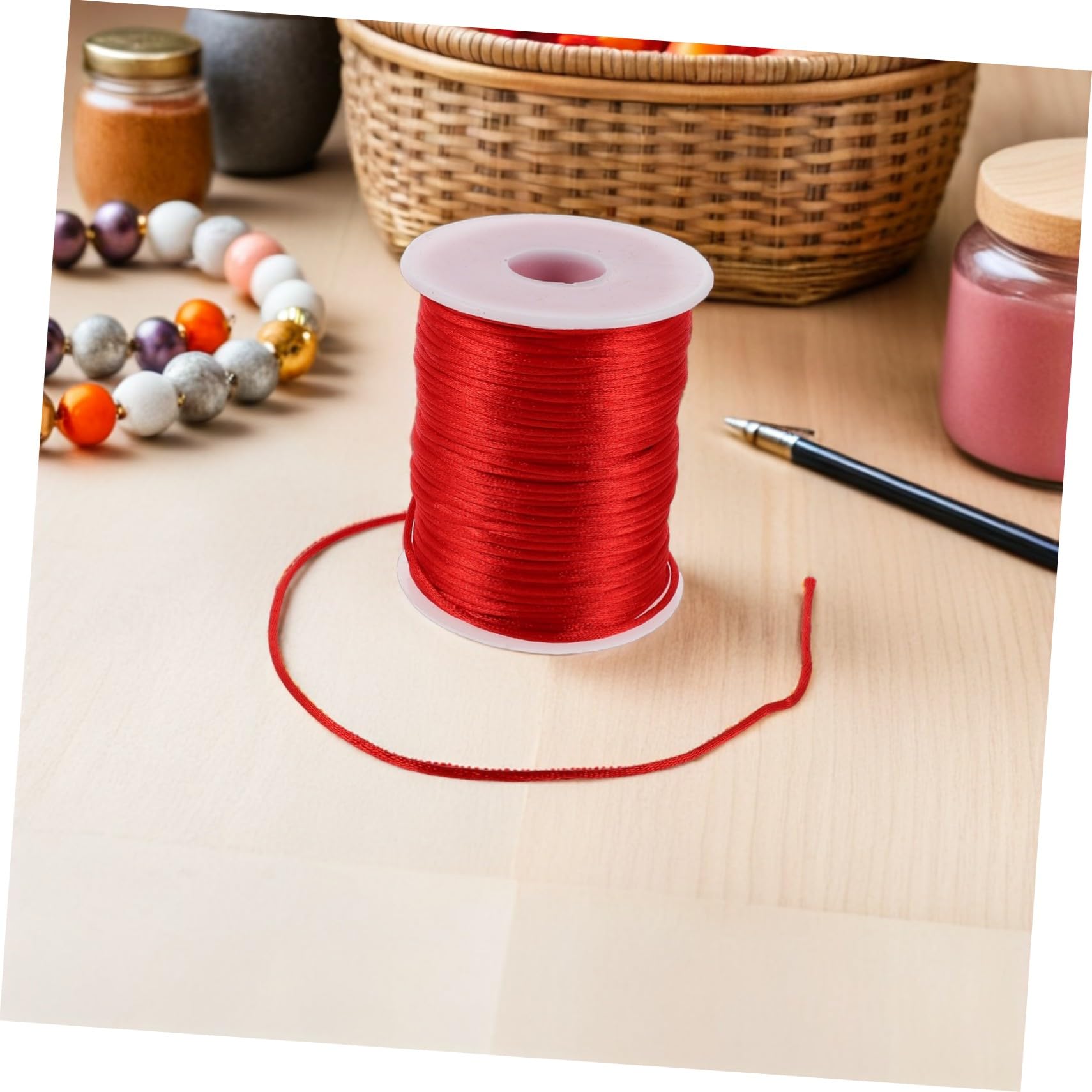 Veemoon 4 Rotoli Cordoncino Cerato per Gioielli Colorati per Creazioni Te Filo Intessuto per Braccialetti Collane e Perline Resistente e Brillante per Artigianato