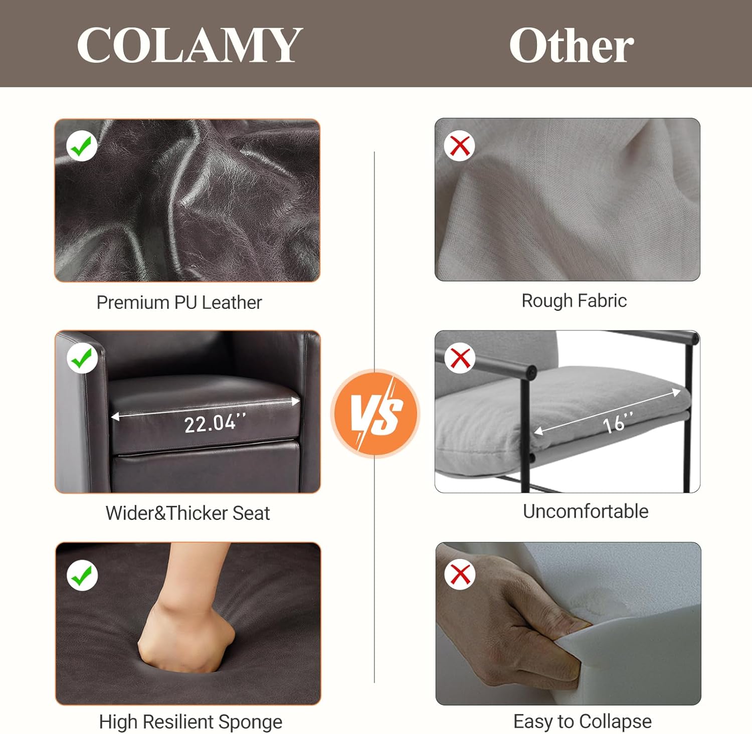 Leather Recliner Chair for Adults, Swivel Rocker Recliner for Small Spaces, Wide Glider Rocking Nursery Chair with Ergonomic High Backrest, for Home Living Room, Office, Bedroom（Chocolate Brown）