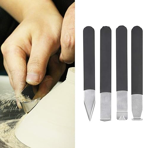 Miniatura 7 de Juego de herramientas de escultura de arcilla, herramientas de recorte de cerámica, 4 piezas de herramientas de escultura de cerámica, cuchillo de