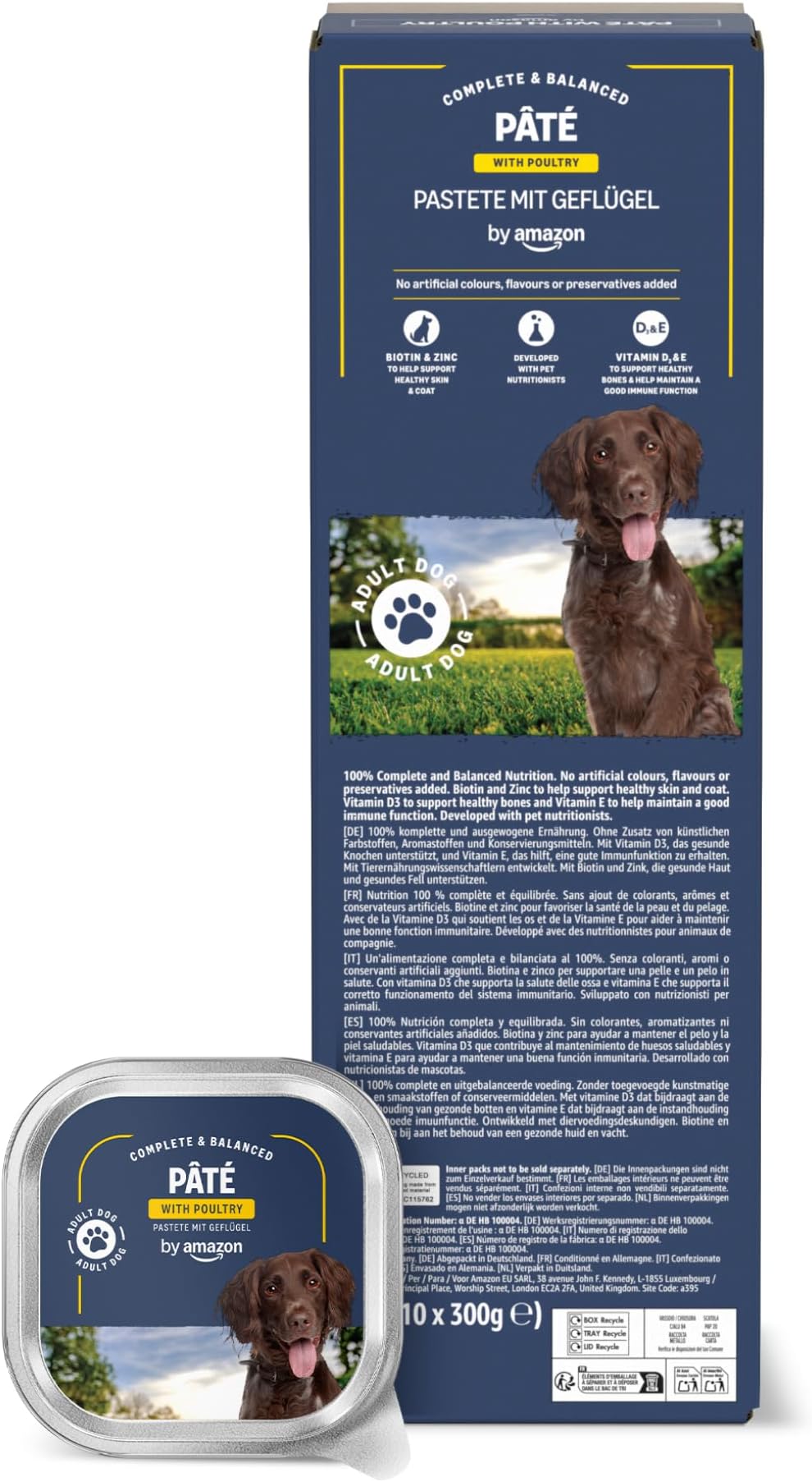 Wet Dog Food, Paté with Poultry, 300g, Pack of 10