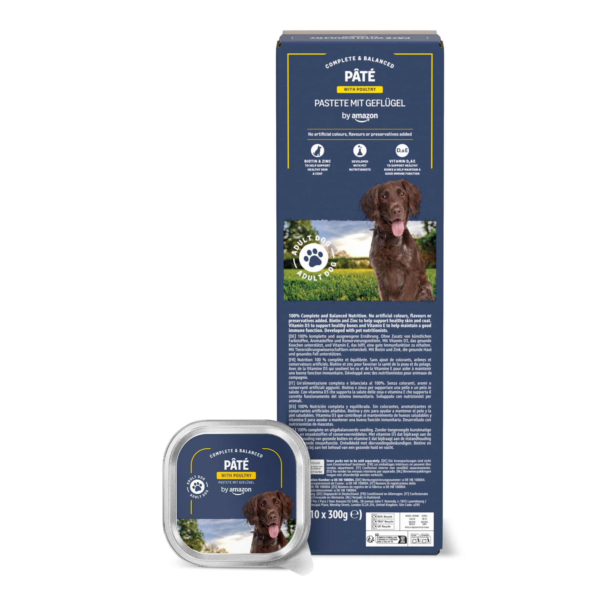by Amazon Wet Dog Food, Paté with Poultry, 300g, Pack of 10