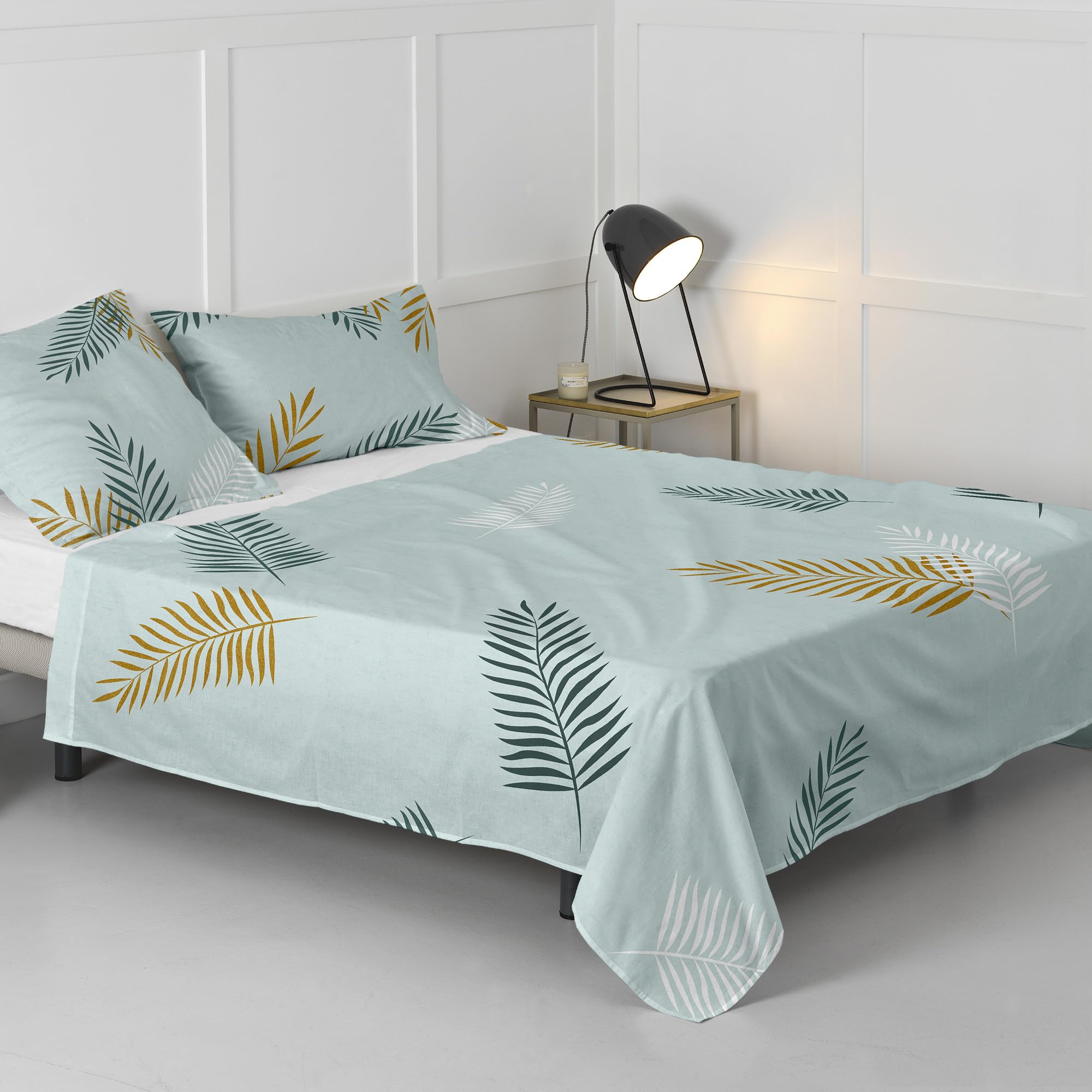 Drap Sabana Foliage mint rafraîchissant pour chambre zen