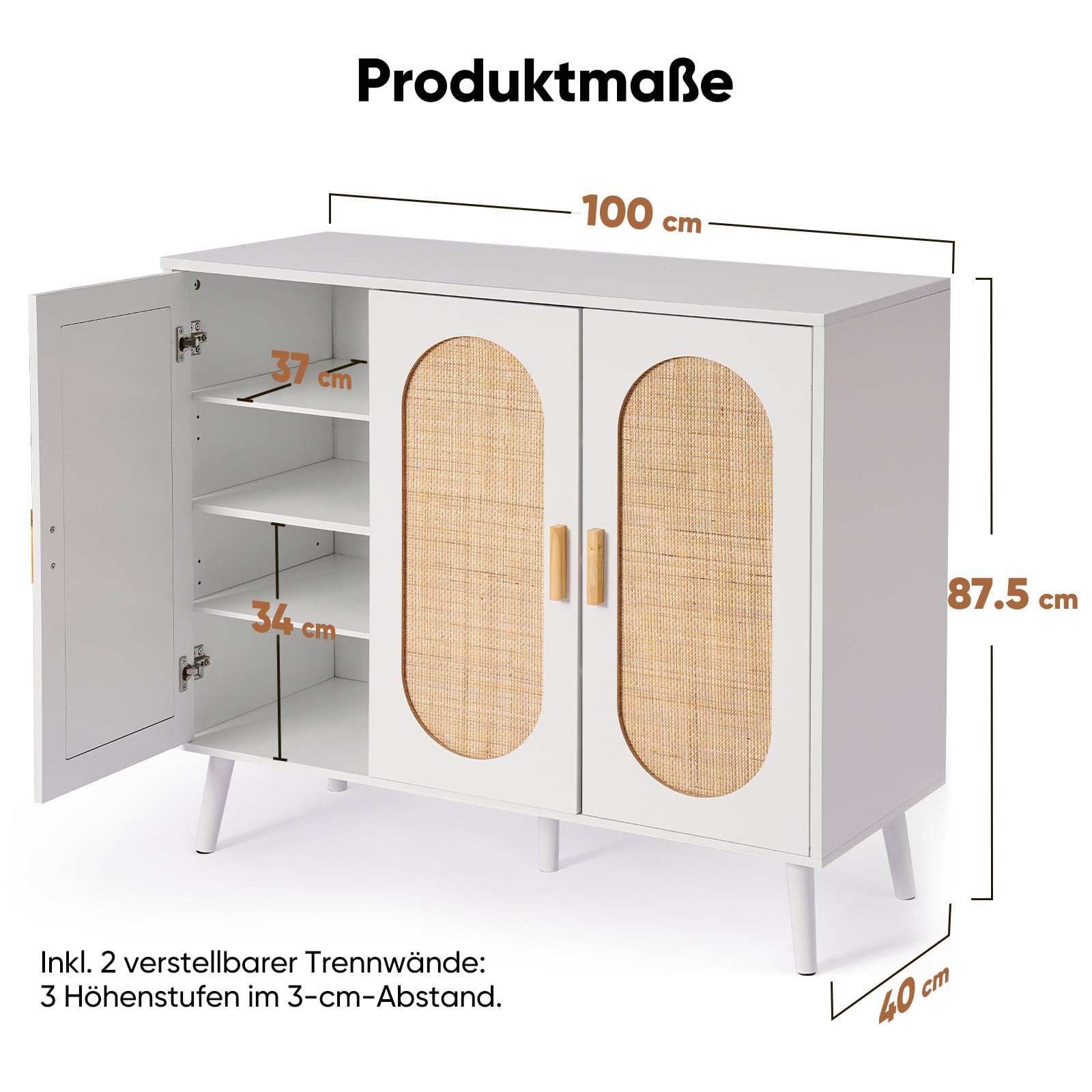 HOKEEPER Schuhschrank schmal, platzsparend | Schuhkipper, Kommode, Holz, mit Tür, Weiß, robuste MDF-Konstruktion, bietet Stauraum für mehrere Paar Schuhe