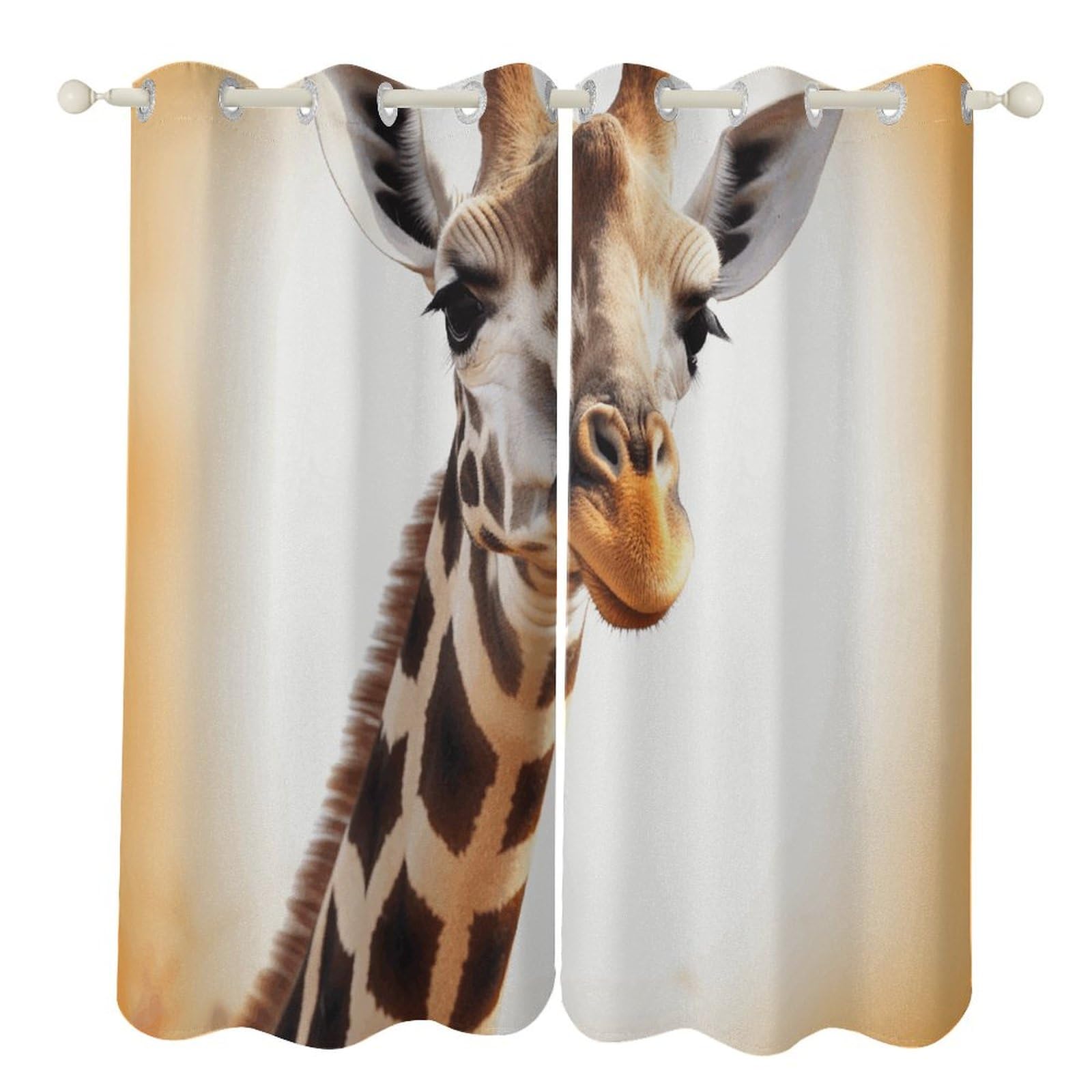 Rideaux occultants thermiques anti lumière et froid motif girafe