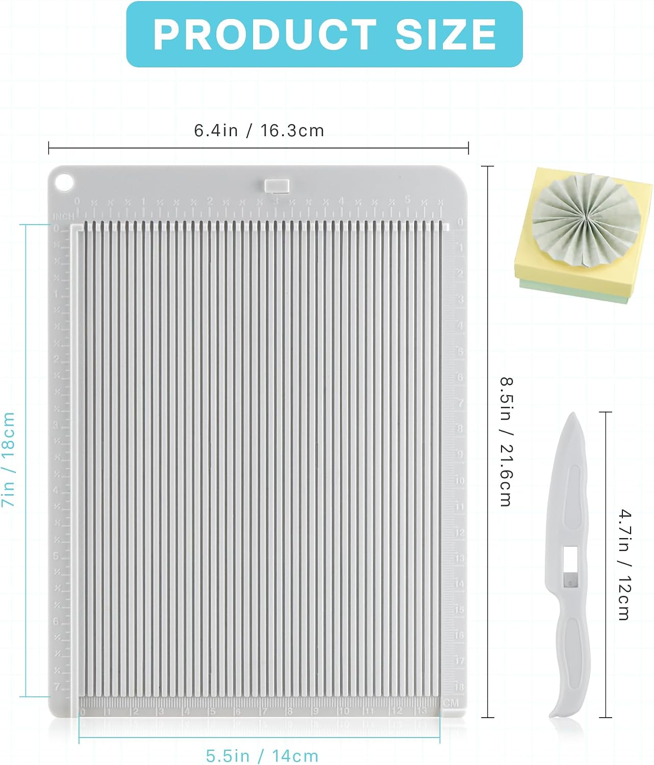 GAUENEEN Mini Scoring Board and Bone Folder Set, 6.42 x 8.5 inches, Multi-Purpose Scoreboard for Paper Crafts, Make Envelopes, Cards, Precision Photos, and More