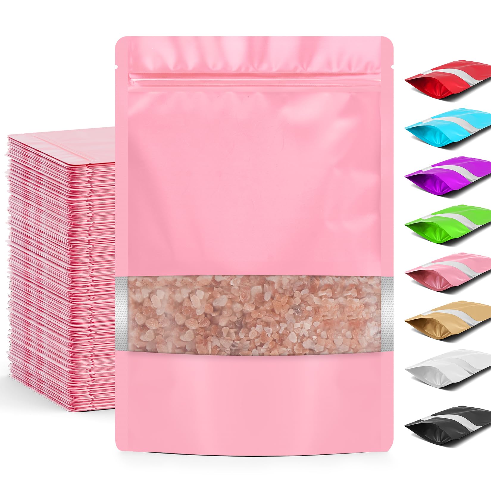 Photo 1 of Funfery 100 Pcs Pink Smell Proof Packaging Bags for Food Storage 4x6in