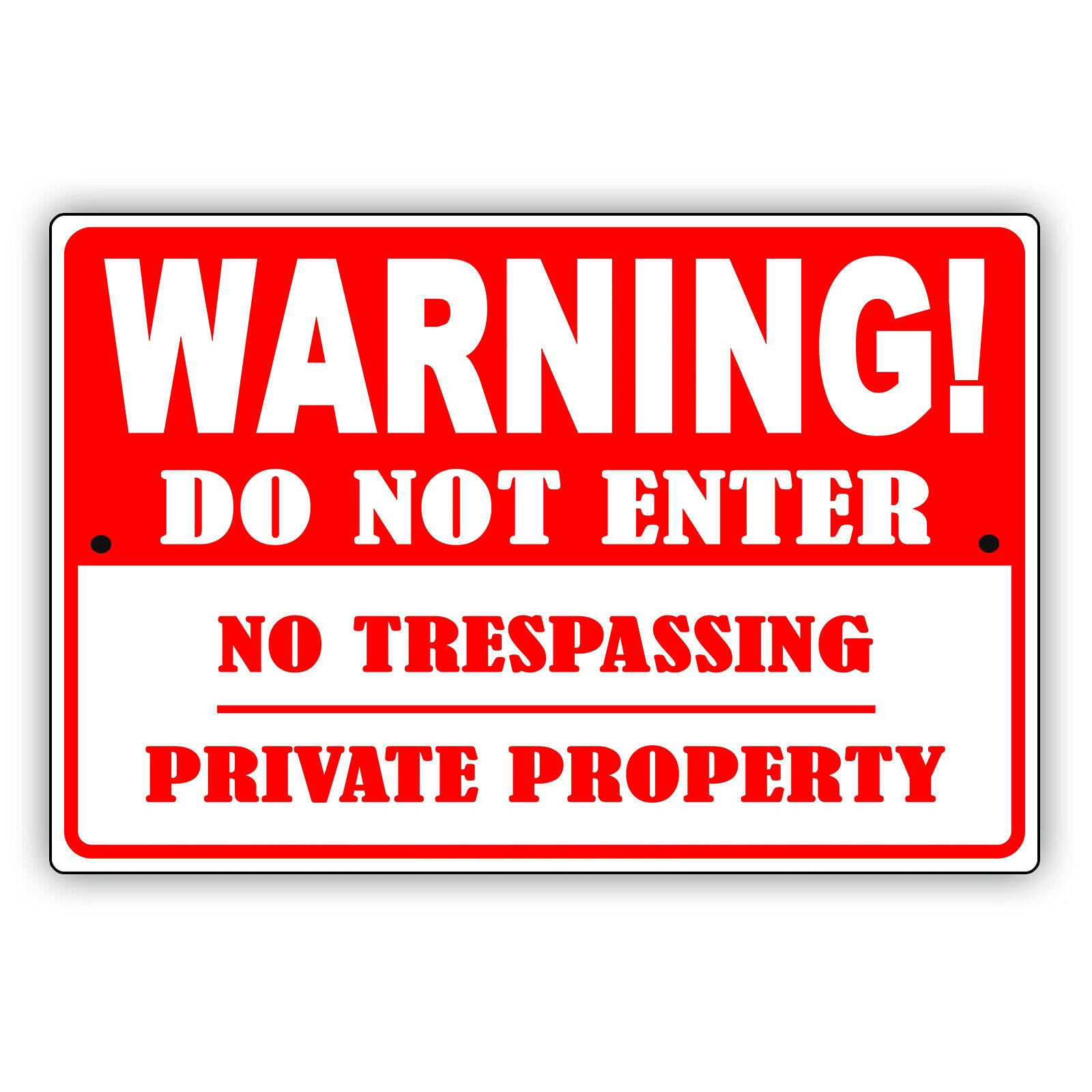 Aluminum Private Property Entry Ban Sign, Do Not Enter No Trespassing Premises Notice Plate, Indoor Outdoor Wall Decor, 12x8 Inches