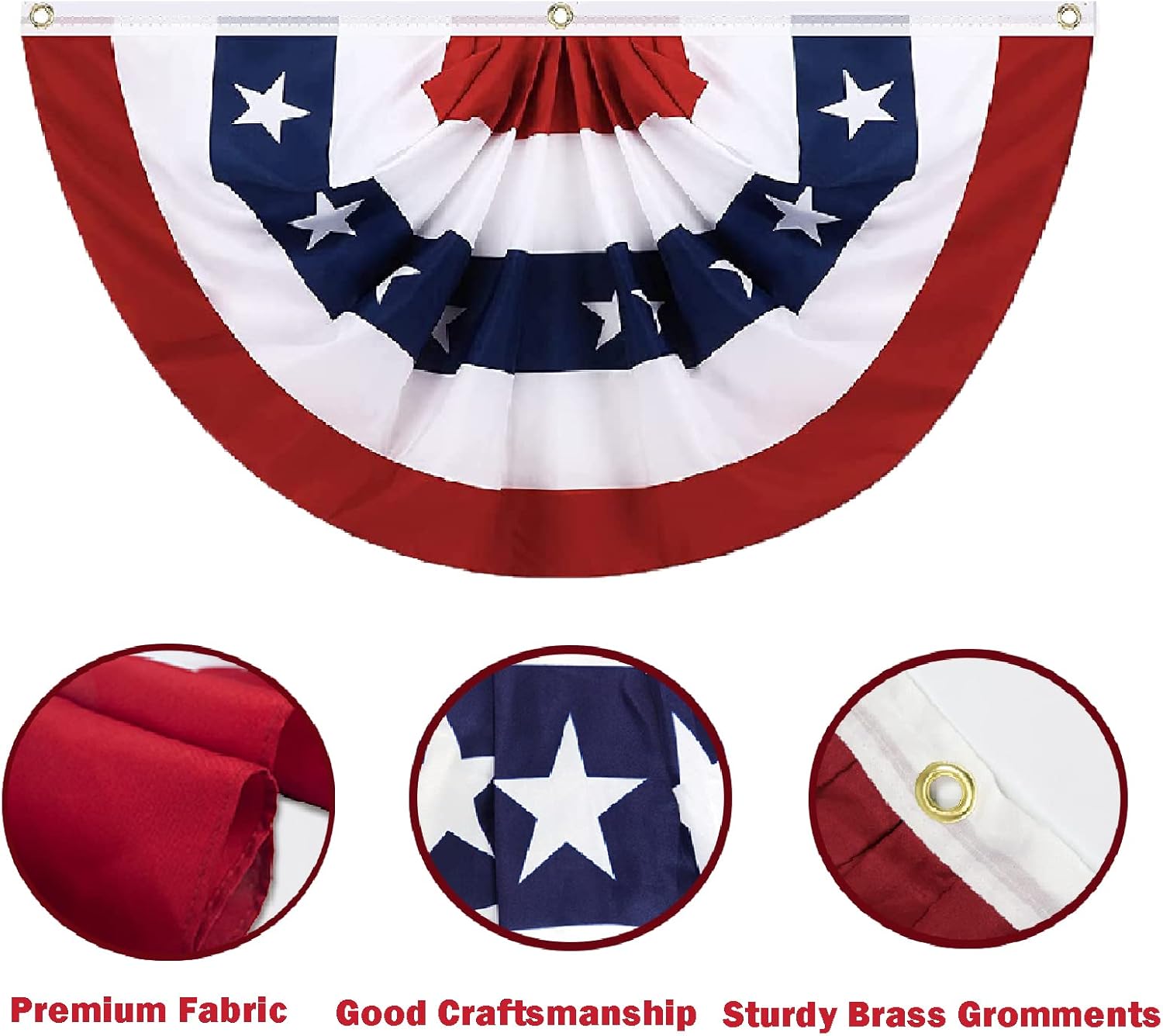 8 Pack USA Pleated Fan Flag, 1.5 X 3 Feet American US Patriotic Bunting Flags Outdoor for 4th of July Memorial Day Decor Independence Day Decor…