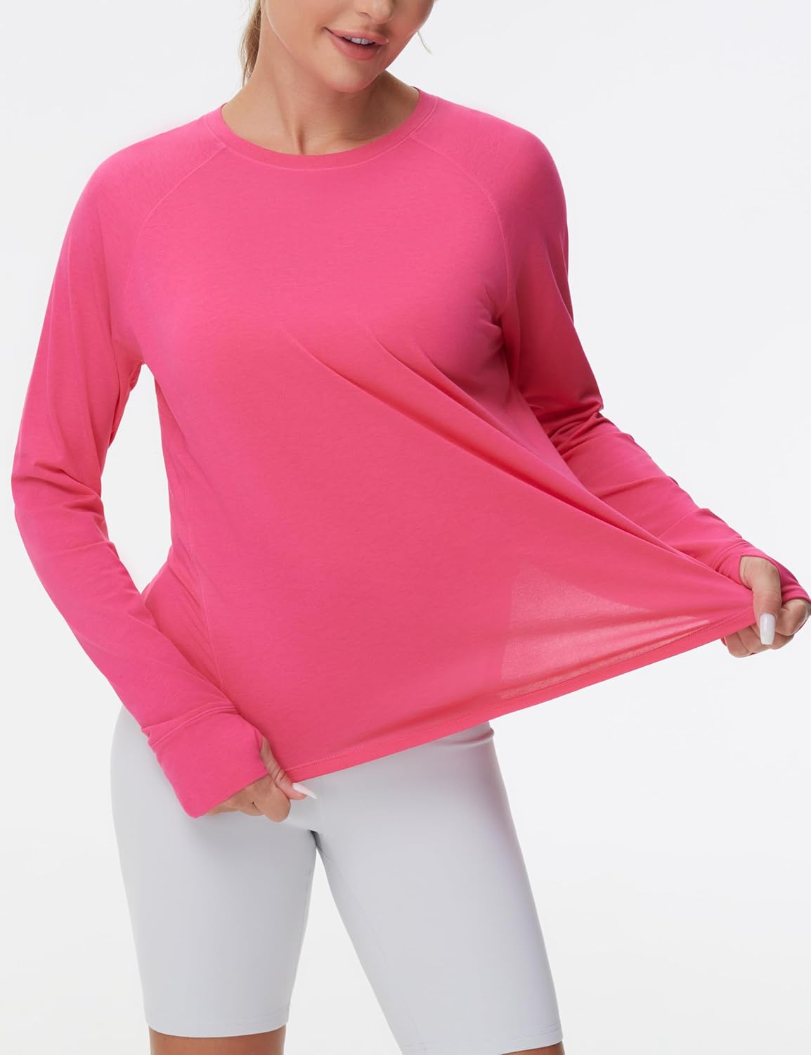 THE GYM PEOPLE Women's Long Sleeve Workout Shirts Side Slits Athletic Yoga Tee Tops with Thumb Hole - Image 3