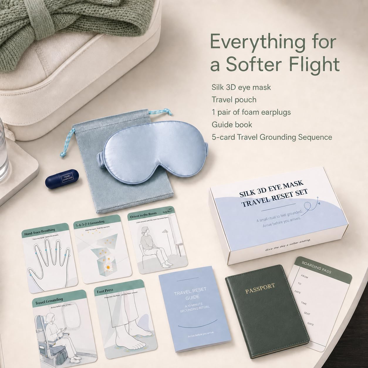 3D Silk Blackout Contoured Eye Mask for Sleep and Travel