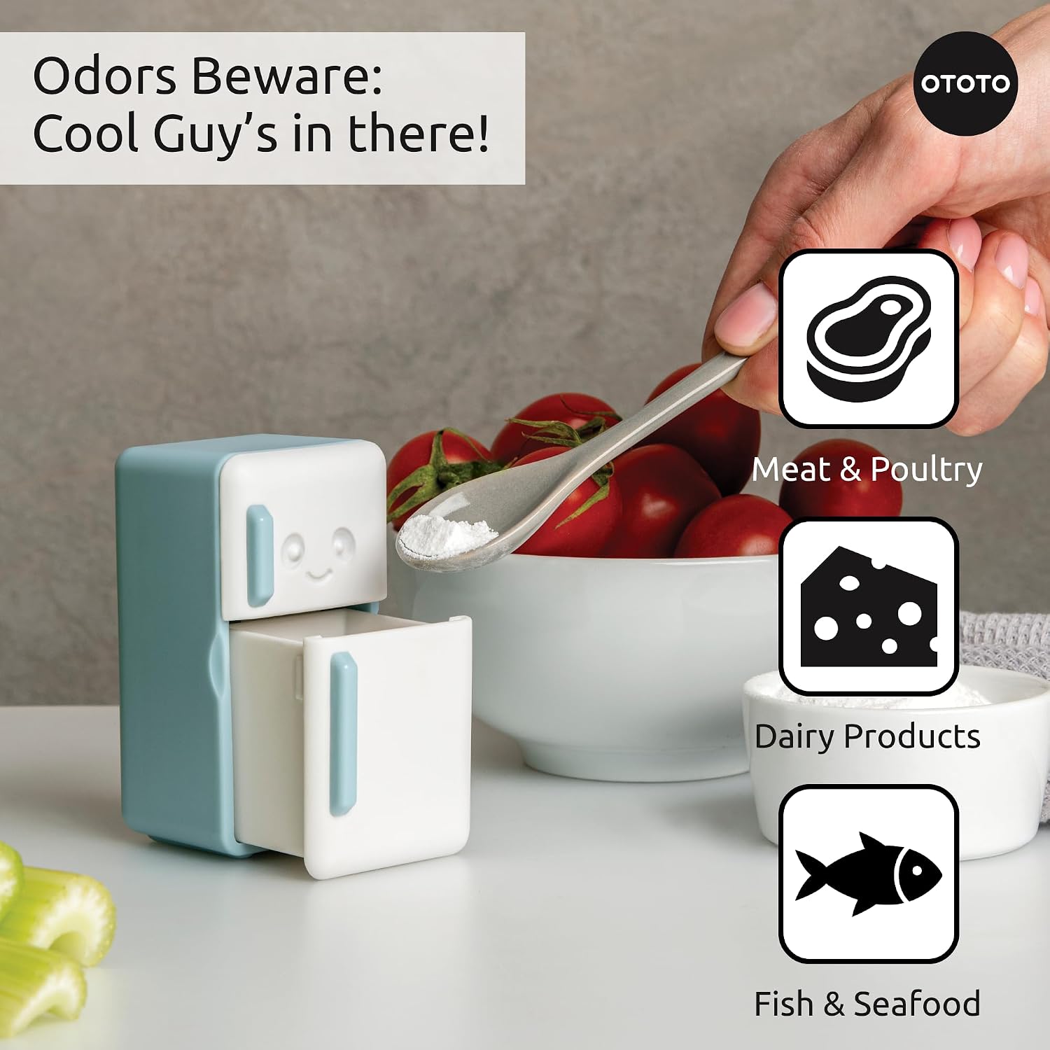 Fridge Deodorizer by OTOTO - Baking Soda Fridge, Refrigerator Deodorizer, Baking Soda Odor Absorber, Cute Gifts, Cute Kitchen (Mushroom), view 14
