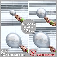 Vista 3 de PartyWoo Globos plateados de 100 piezas de diferentes tamaños de 18, 12, 10, 5 pulgadas, kit de arco de globos plateados para cumpleaños