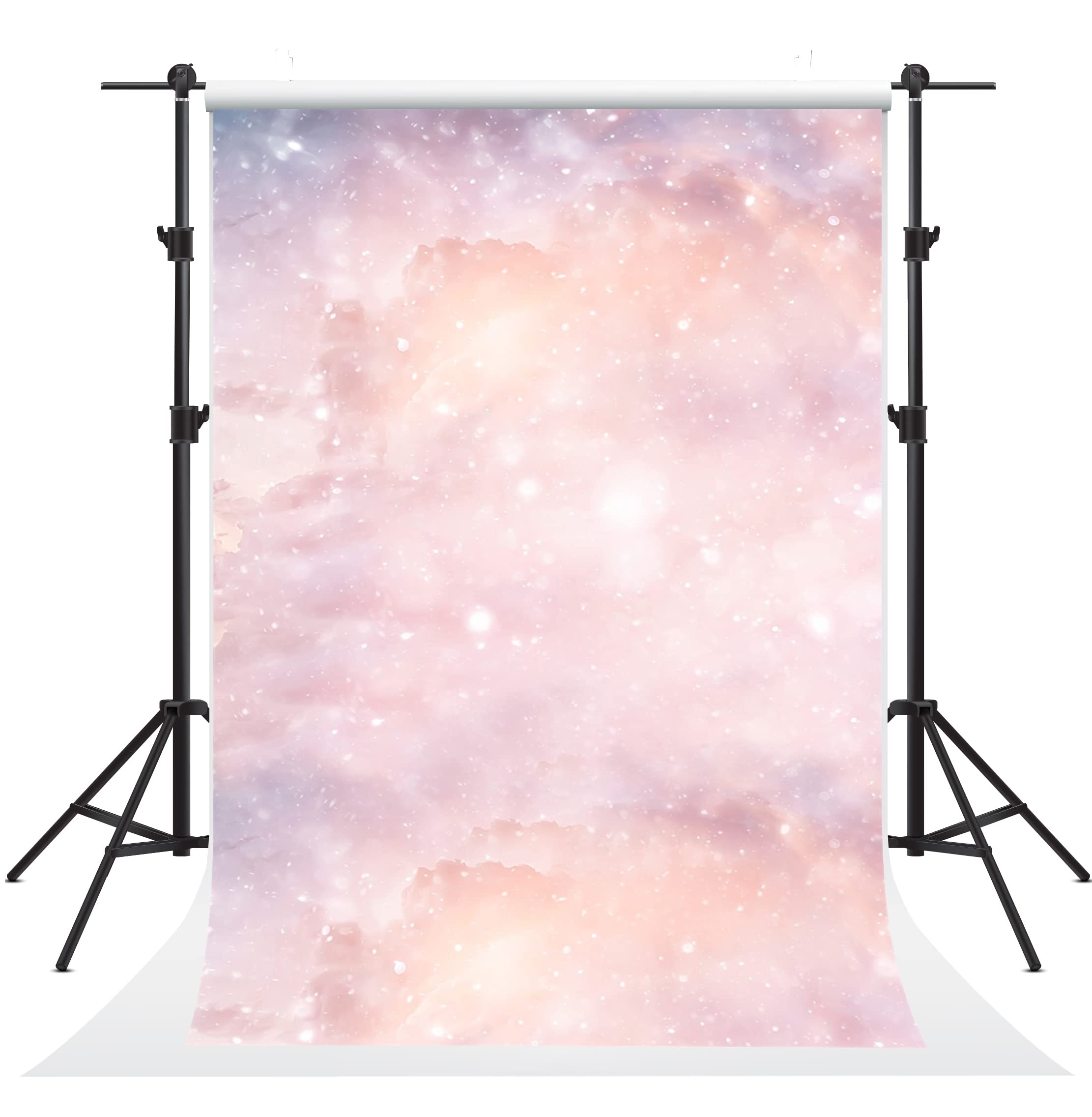 Kate Pink Dreamlike Cloud Photography Backdrops Mysterious Starry Sky Glitter Portrait Photo Studio Background: 5x7ft