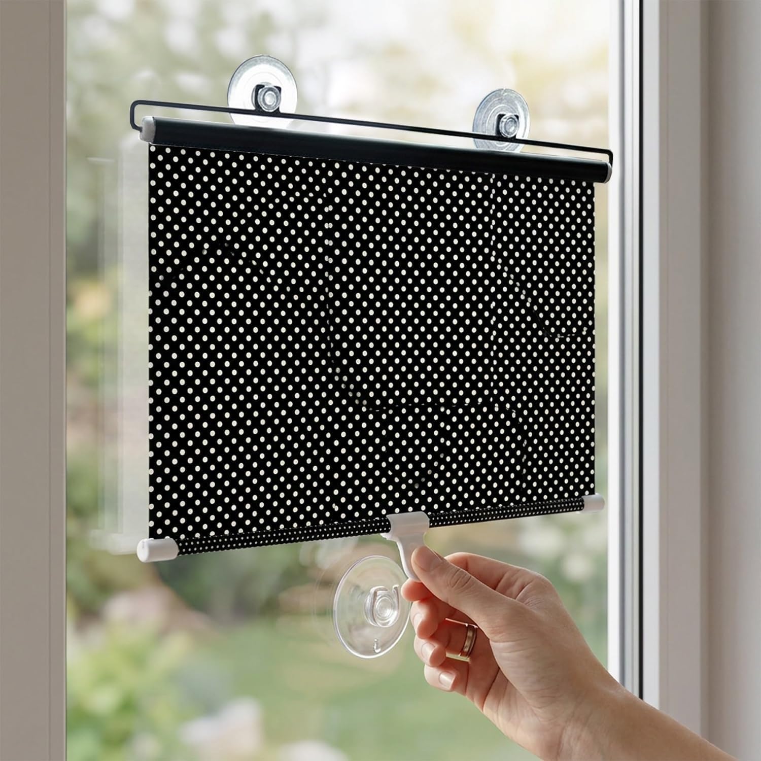 Suction Cups Blackout Roller Shades UV Protection No Drill PVC Window Shades 16” 20” 26” 28” 30” Temporary Portable Window Blinds(65x120cm)