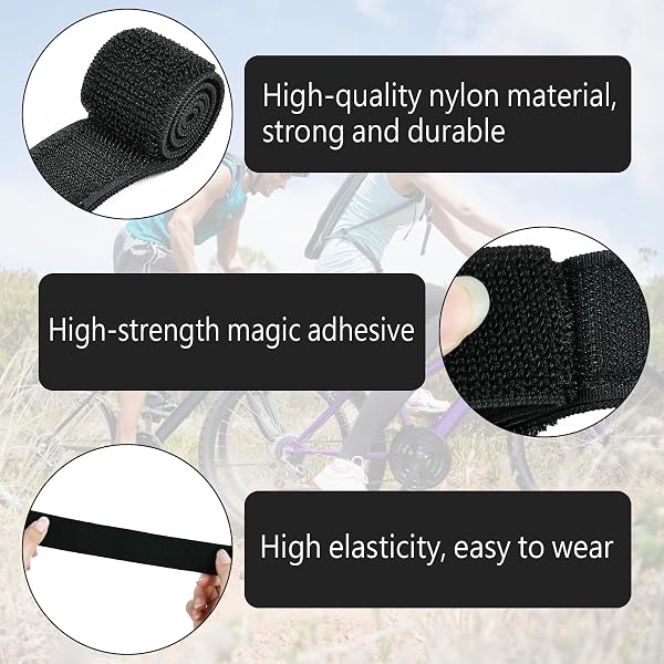 2 PCS Clip Per Pantaloni Da Bicicletta,Cinghie Elastiche Antiscivolo per Pantaloni, Mollette per Pantaloni per Bicicletta,Unisex,Fascia Braccio Velcro per Ciclismo Jogging Escursionismo Alpinismo - 3