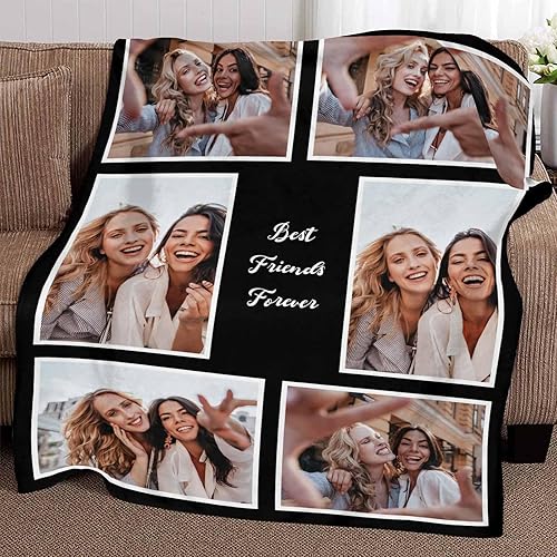 Miniatura 8 de FnprtMo Manta personalizada, manta de 6 fotos con imagen personalizada, manta para fotos, regalos para hombres, mujeres, niñas y niños