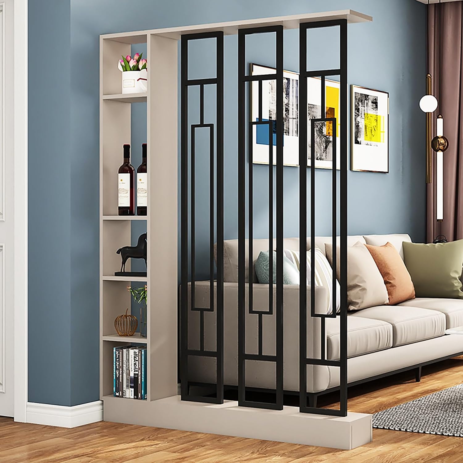 Amazon.com: Room Partition Posts, Floor to Ceiling Wooden Wall ...