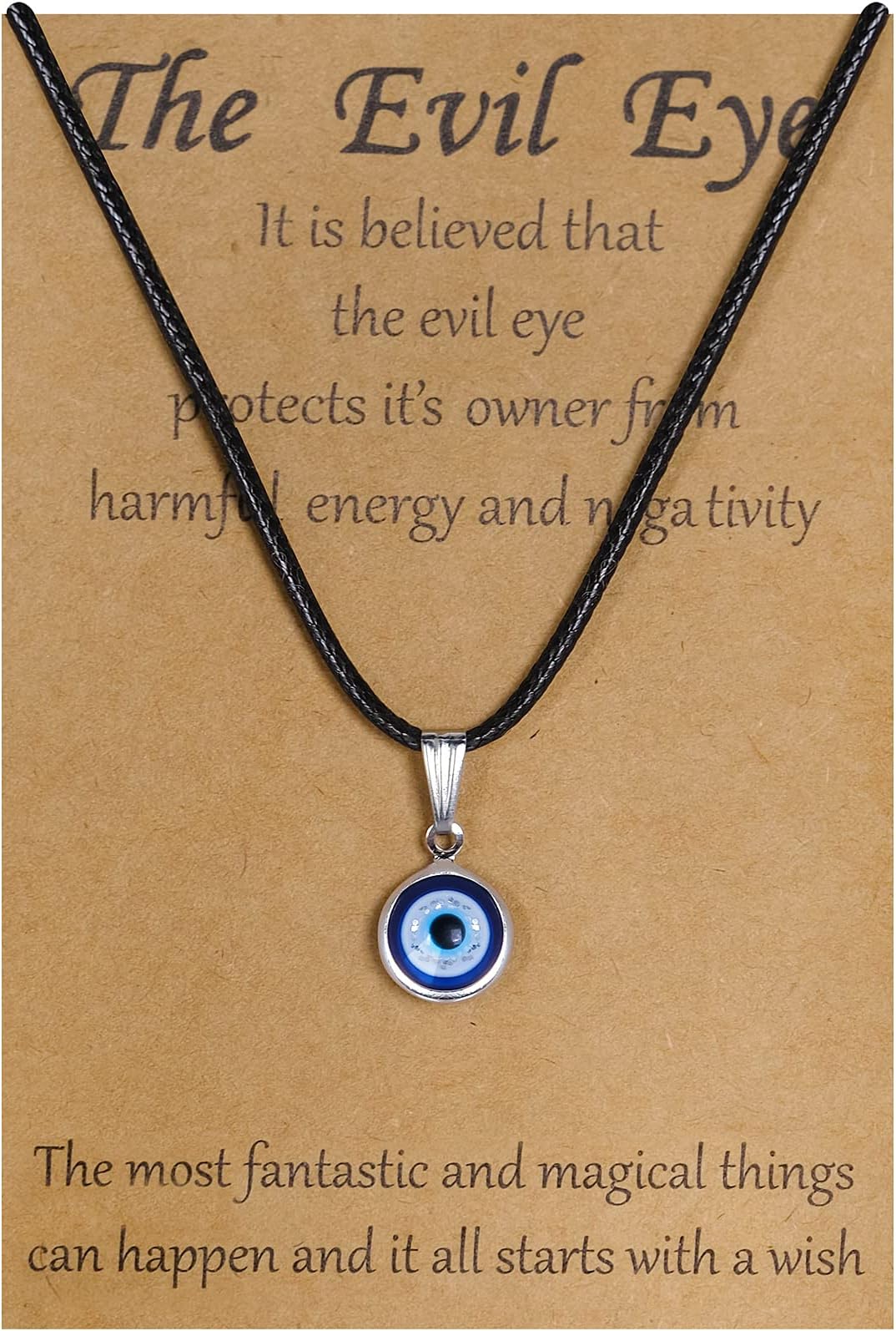 Evil Eye Necklace Sun Pendant Turkish Blue Eye Protection Lucky Necklaces Jewelry Gifts for Men Women (Sun) - Silver