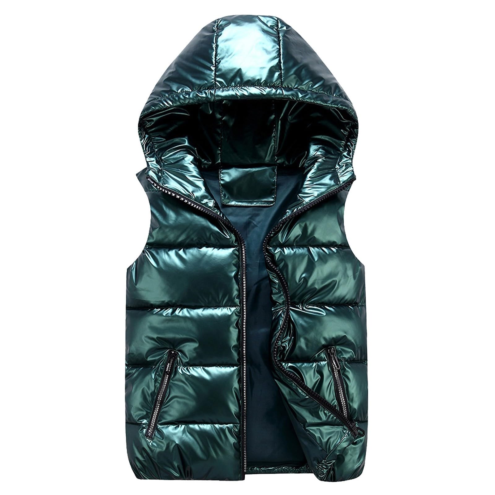 Chaleco de transición mujer para evitar el frío invernal chaqueta acolchada verde 5