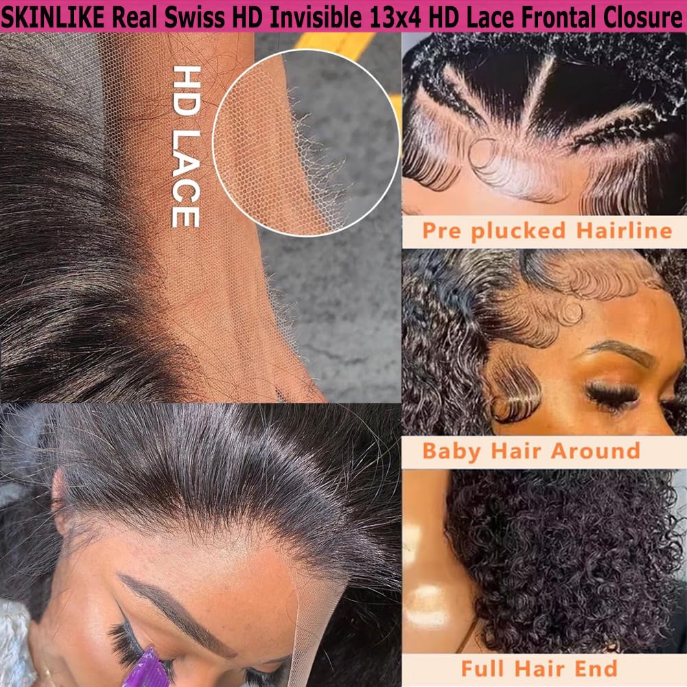Afro Kinky Curly Raw Human Hair 13x6 HD Lace Front Closure 8inch,4c Curly Ear to Ear Deep Parting Lace Frontal Small Single Knots