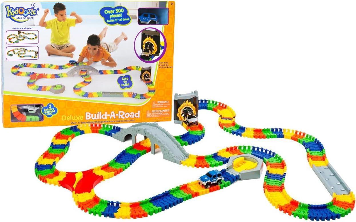 Kidoozie Deluxe Build-A-Road Toy - Mentally Stimulating and Employs Tactile Engagement - Fully Customizable - For Ages 3 and Up
