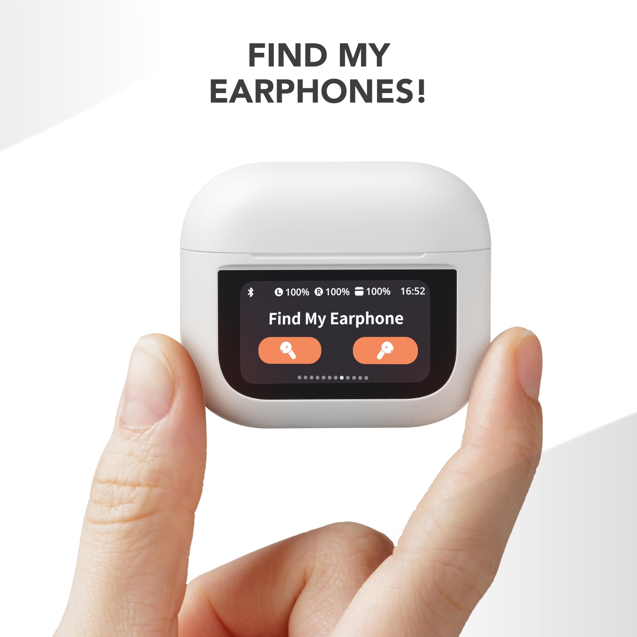 Music Sound Groove - słuchawki douszne Bluetooth z ekranem dotykowym, 3 tryby EQ, do 21 godzin odtwarzania, automatyczne parowanie, zintegrowane sterowanie i kompaktowe etui - białe