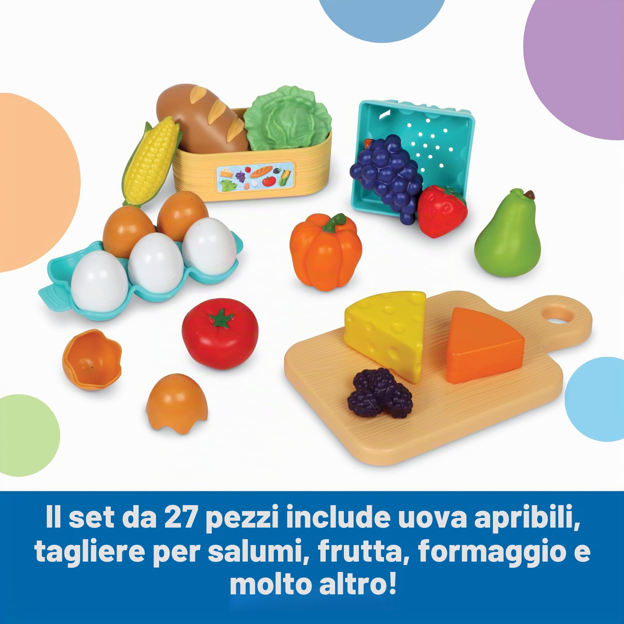 Learning Resources New Sprouts Mercato dalla Fattoria alla Tavola, età 18 Mesi+, Giocattoli per Bambino o Bambina di 2 Anni, Cibo Giocattolo, 27 Pezzi