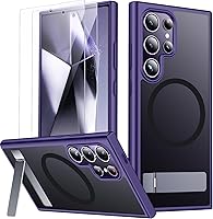 Vista 9 de SPIDERCASE Funda para Samsung Galaxy S24 Ultra con soporte invisible, magnética, a prueba de golpes, delgada, color negro