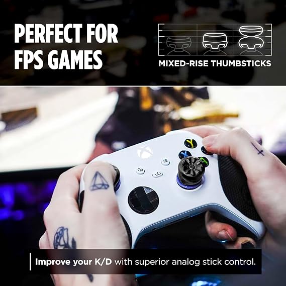 KontrolFreek FPS Freek Galaxy Black for Xbox One and Xbox Series X Controller | 2 Performance Thumbsticks | 1 High-Rise, 1 Mid-Rise | Black (Limited Edition)