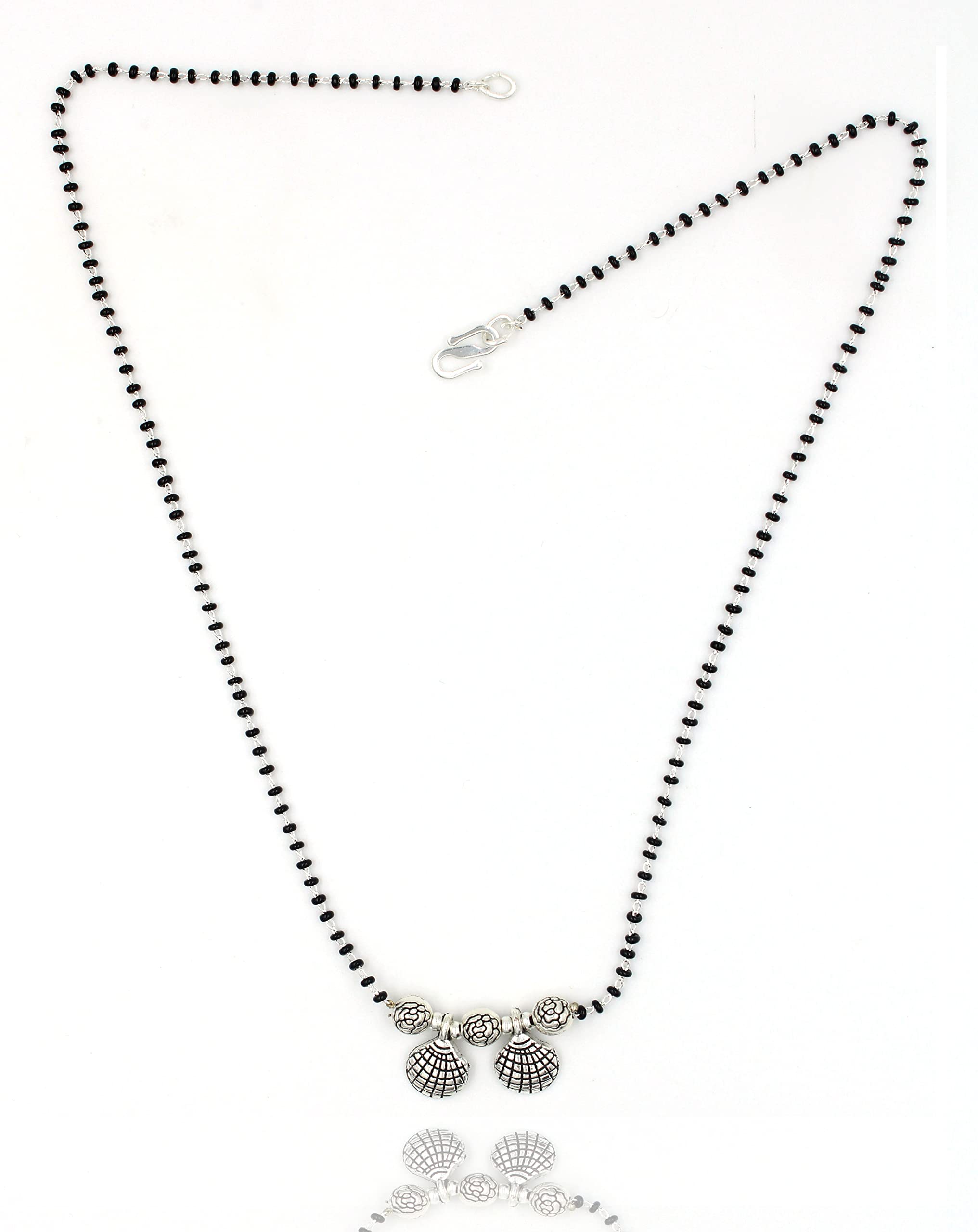 Oxidised Silver vati Tribal Mangalsutra | Black Bead Necklace to Gift Women n451-image-45